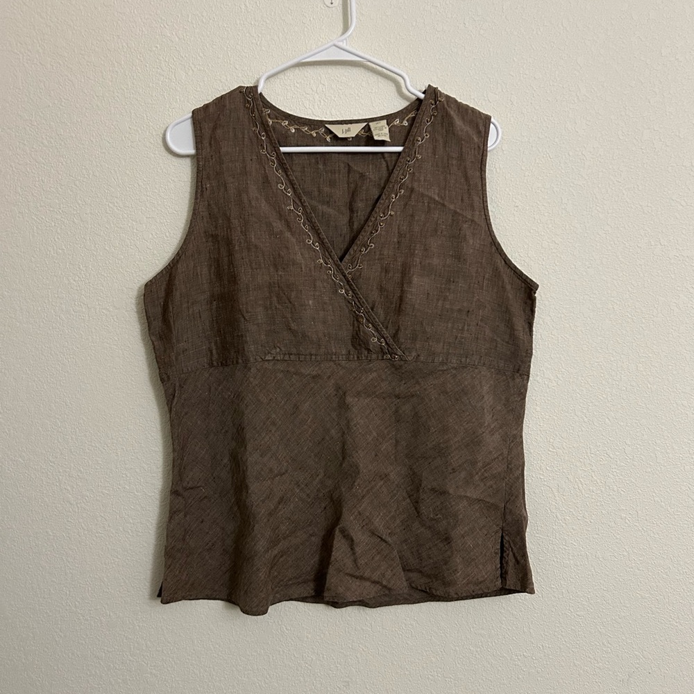 J. Jill Chocolate Sleeveless Blouse